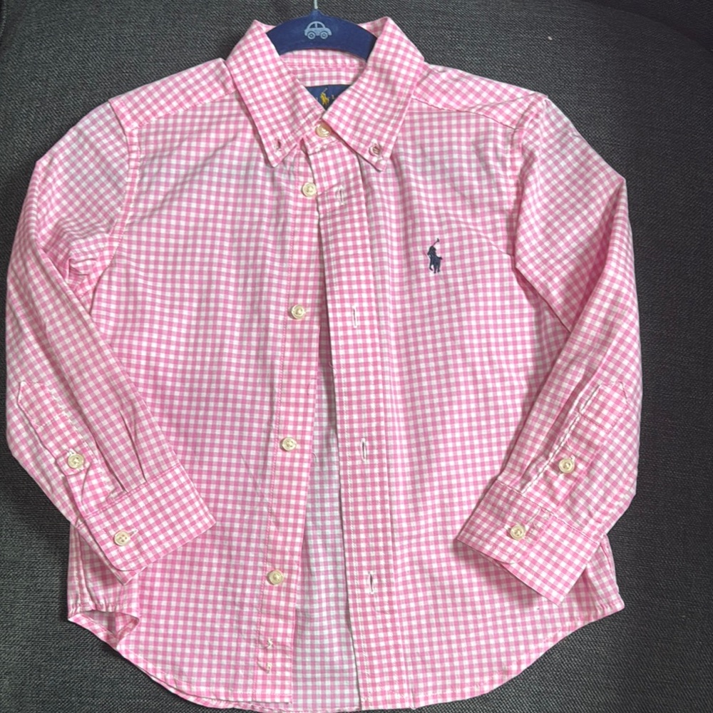 Ralph Lauren Pink Checkered Kids Shirt
